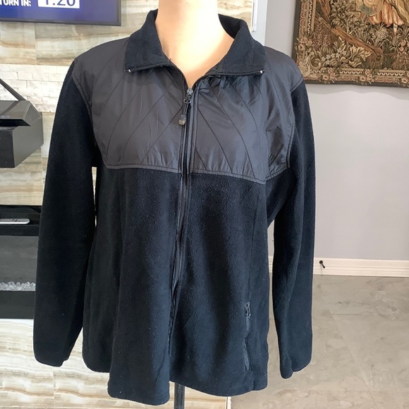Mondetta Women’s Black Full Zip‎ Quilted Yolk Pockets Fleece. Size XL (975) - Picture 1 of 16